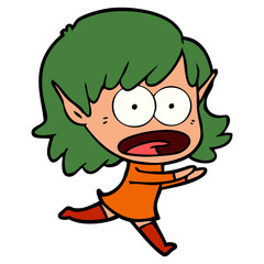 cartoon shocked elf girl