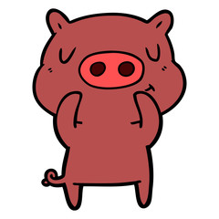 Fototapeta premium cartoon content pig