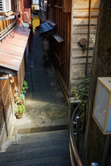 Fototapeta na wymiar 日本の古い街並み　主計町茶屋街　石川県金沢市