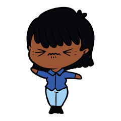 annoyed cartoon girl
