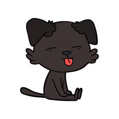 cartoon dog sticking out tongue