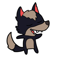cartoon wolf laughing