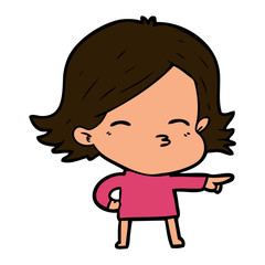 cartoon woman pointing