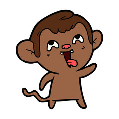 Obraz na płótnie Canvas crazy cartoon monkey