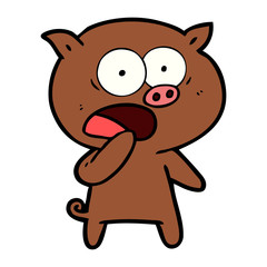 shocked pig cartoon