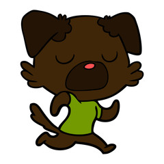 cartoon dog jogging