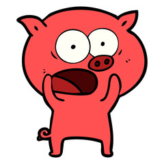 cartoon pig shouting