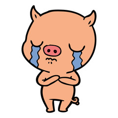 cartoon pig crying