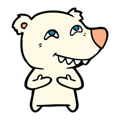 cartoon polar bear showing teeth