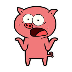 cartoon pig shouting