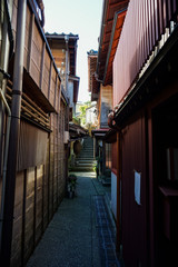 日本の古い街並み　主計町茶屋街　石川県金沢市
