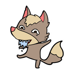 cartoon hungry wolf