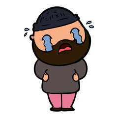 cartoon bearded man crying