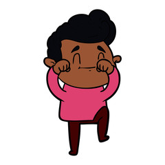 happy cartoon man