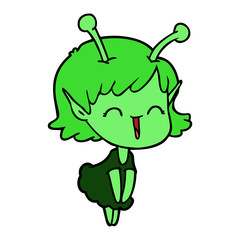 cartoon alien girl laughing