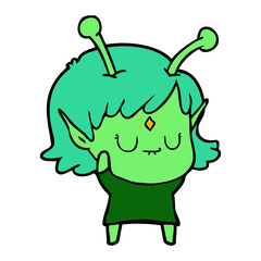 cartoon alien girl