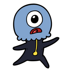 cartoon cyclops alien spaceman