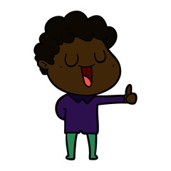 laughing cartoon man giving thumbs up sign