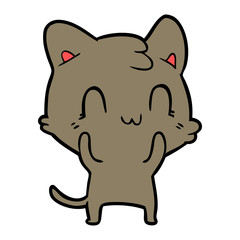 cartoon happy cat