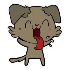 Obraz premium cartoon panting dog