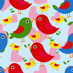 beautiful bird seamless pattern. vector illustration