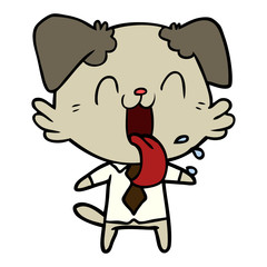 cartoon panting dog