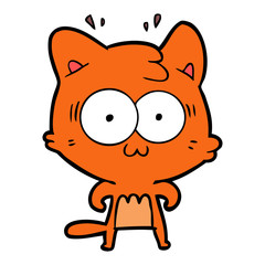 cartoon surprised cat