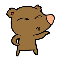 cartoon whistling bear