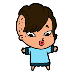 Obraz premium cartoon surprised girl