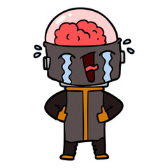 Obraz premium cartoon crying robot