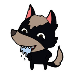 cartoon hungry wolf