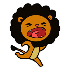 cartoon running lion