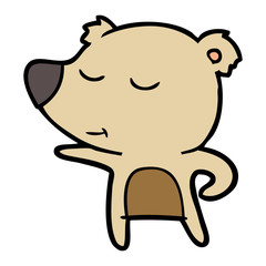 happy cartoon bear pointing