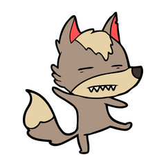 cartoon wolf showing teeth