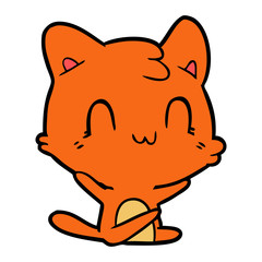 cartoon happy cat