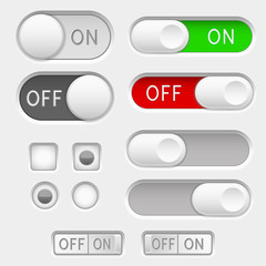 Switch slider buttons. Radio buttons