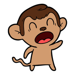 shouting cartoon monkey