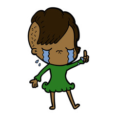 cartoon crying girl