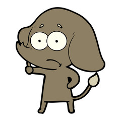 cartoon unsure elephant