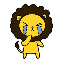 cartoon crying lion