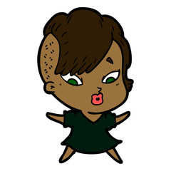 cartoon surprised girl