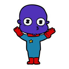 cartoon weird bald spaceman