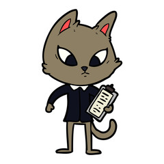 confused cartoon business cat