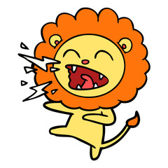 cartoon roaring lion