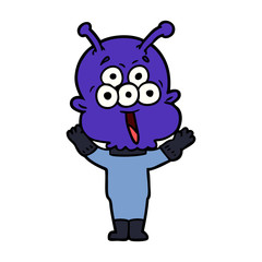 happy cartoon alien