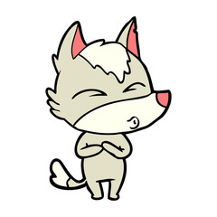 cartoon wolf whistling