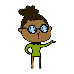 cartoon woman wearing spectacles