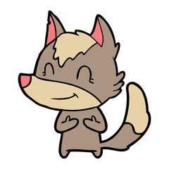 friendly cartoon wolf