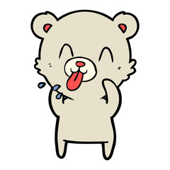 rude cartoon polar bear sticking out tongue