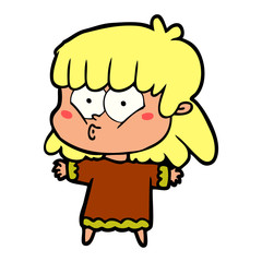 cartoon whistling girl